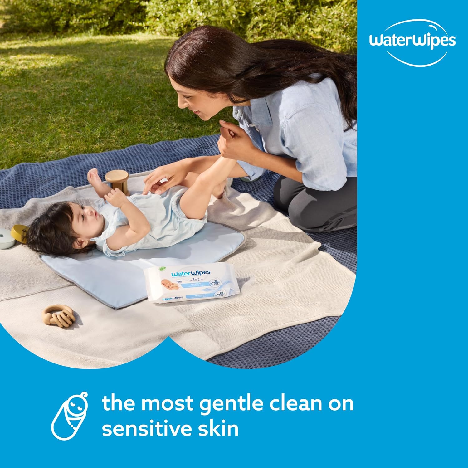 WaterWipes Sensitive+ Newborn & Baby Wipes, 99.9% Water, Unscented, 12 Pack