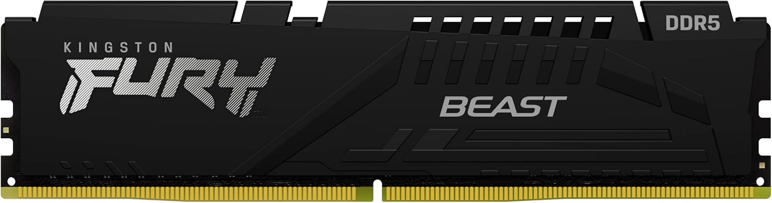 Kingston FURY Beast 16GB (2x8GB) DDR5 5200MT/s CL40 Intel XMP & AMD Expo Desktop Gaming Memory - Black (KF552C40BBK2-16)